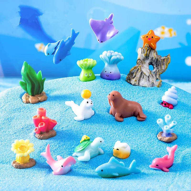 Figurines Miniatures Simulated Marine Animals Coral Micro Landscape Ornaments For Fish Tank Aquarium Decorations Accessories