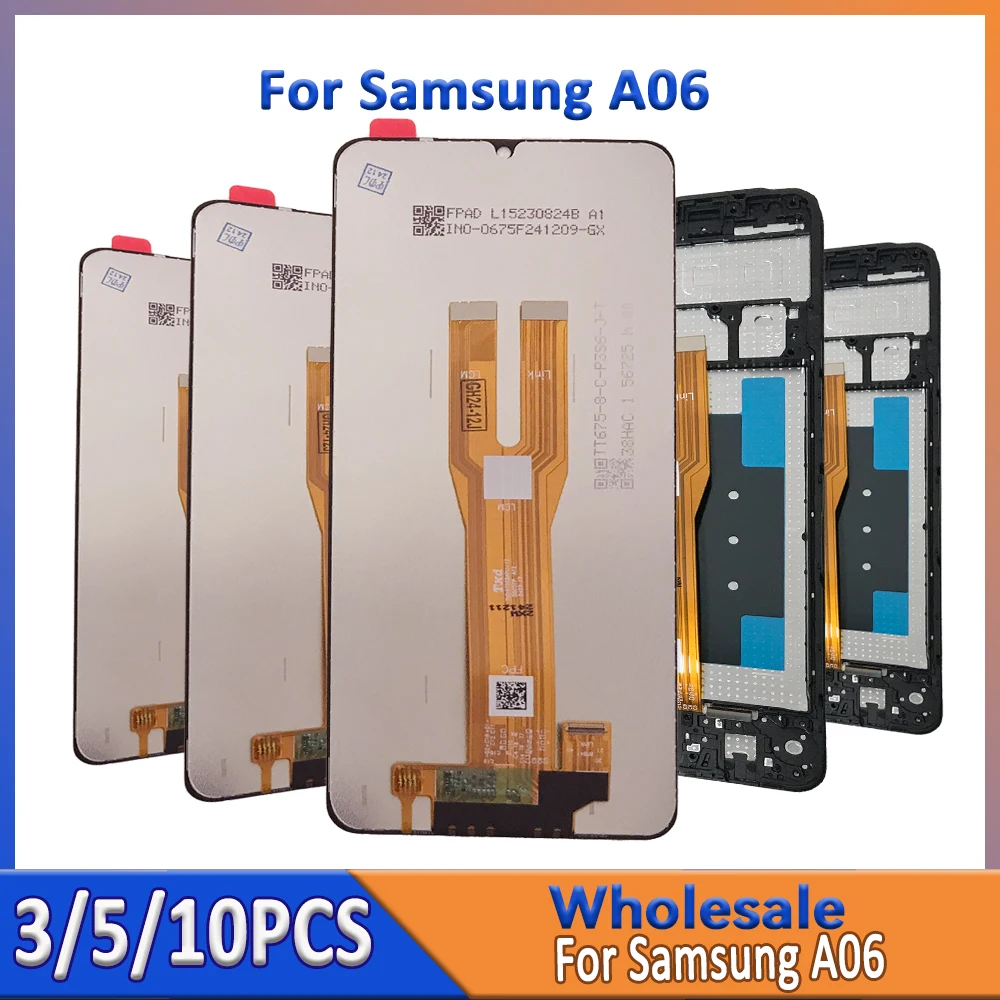 

Оптовая продажа, 3/5/10 шт./лот для Samsung A06 ЖК-экран в сборе A065 A065F A065M SM-A065F/DS с сенсорным дигитайзером