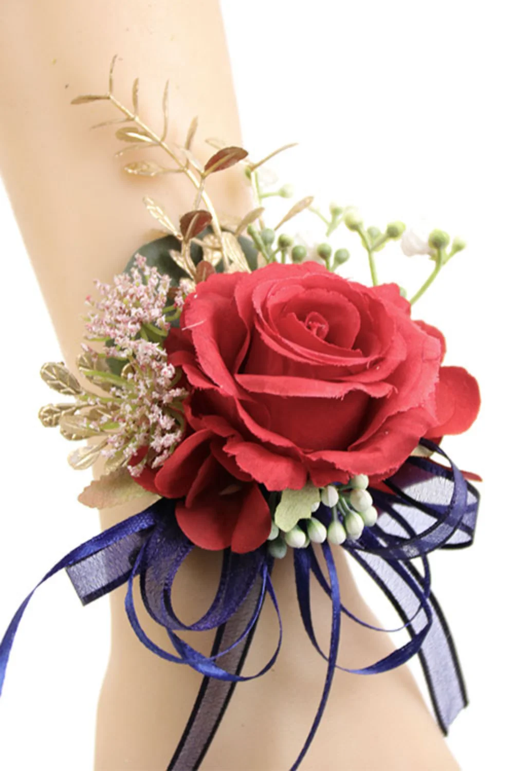 Künstliche rote Blumen Hochzeit Bouton nieres für Brautjungfer Männer Corsage Handgelenk Hochzeits blumen für Gäste Pins Braut Abschluss ball Dekor