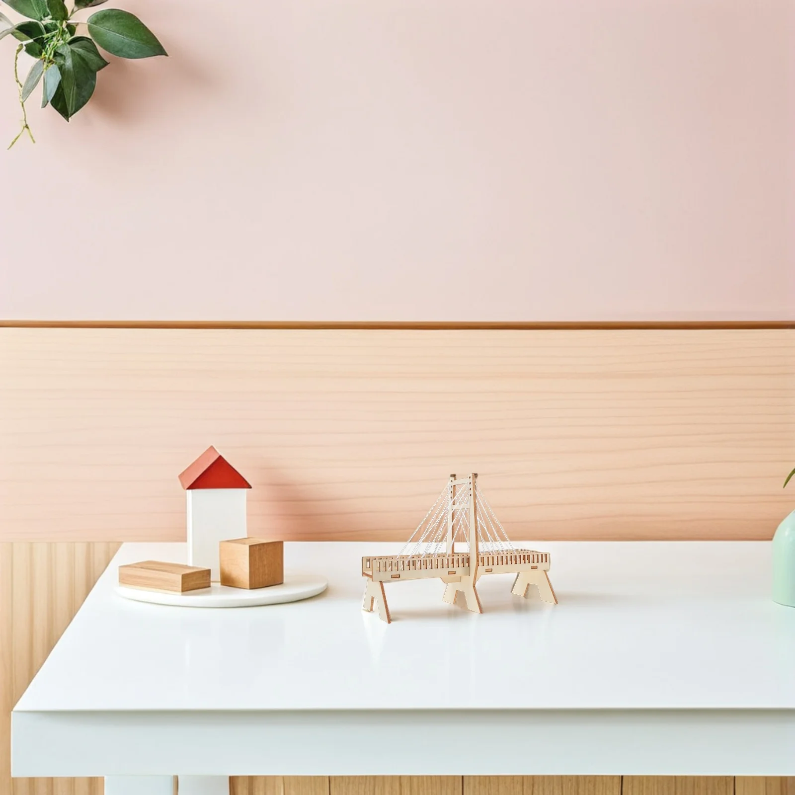 مجموعة مكونة من 6 مجموعات من أدوات بناء الجسر المعمارية الخشبية - ألغاز - تعلم الأطفال