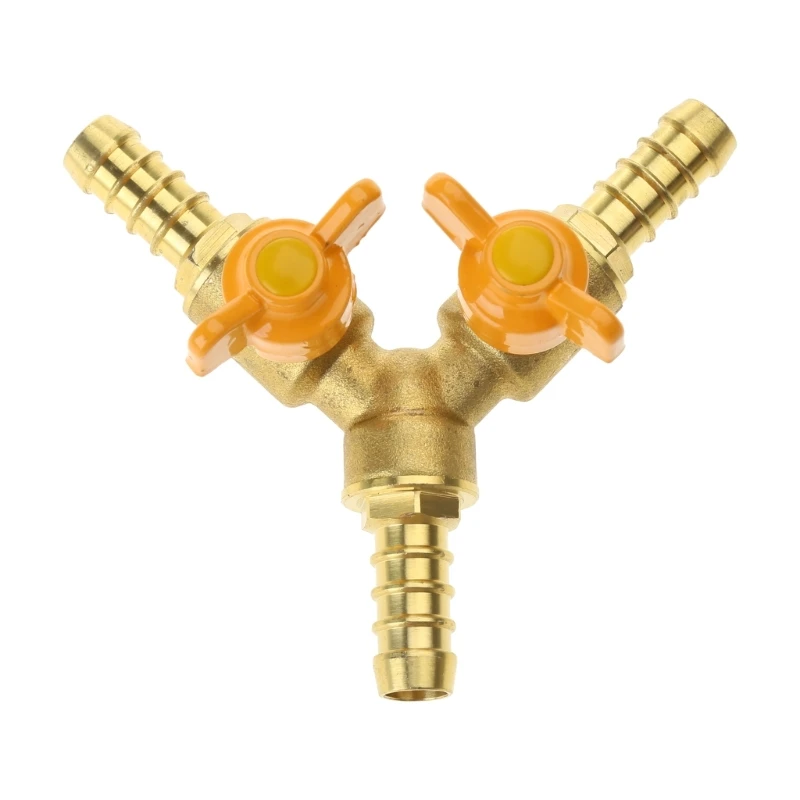 Upgraded 3 Way Hose Connector Y Shaped Brass Connector Versatile Metal Connector Easy Installation for Garden Watering