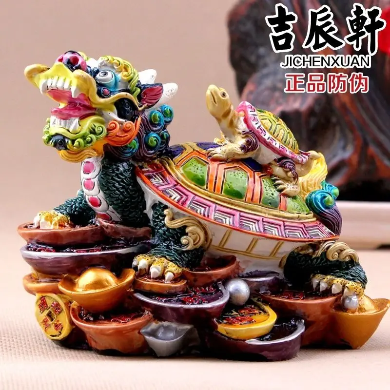 Jiaozhi Tao Cai Tao Long Turtle Treasure Offering Decoration, Head Turtle Home Statue