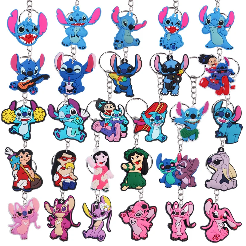 Porte-clés Lilo & Stitch, 10 pièces/lot, fournitures de fête d'anniversaire pour enfants, remplissage de sac cadeau, décoration de fête de récompense de carnaval scolaire