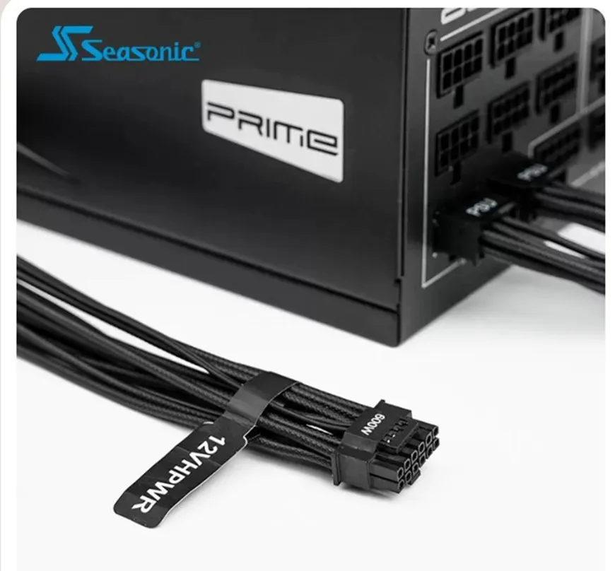 Seasonic PCIe 5.0 12VHPWR 16Pin to Dual 8Pin PCIE ATX3.0 600W Modular Power Supply Cable for RTX40 Series 4090 Graphics Card