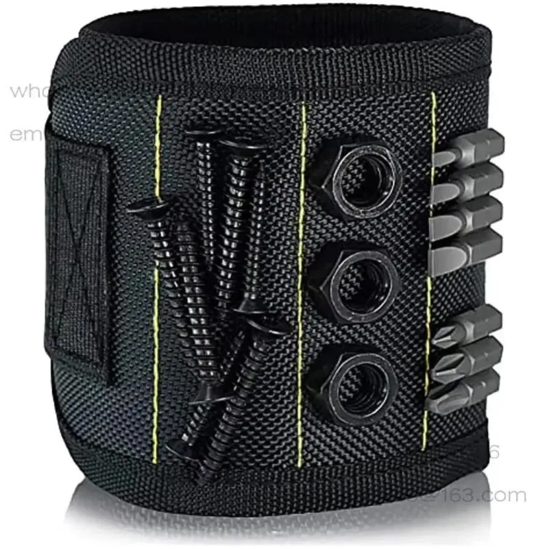 Magnetic Wristband Tool Holder Strong Magnet Screw Nail Drill Bit Storage Strap Adjustable Hands Free Repair Work DIY