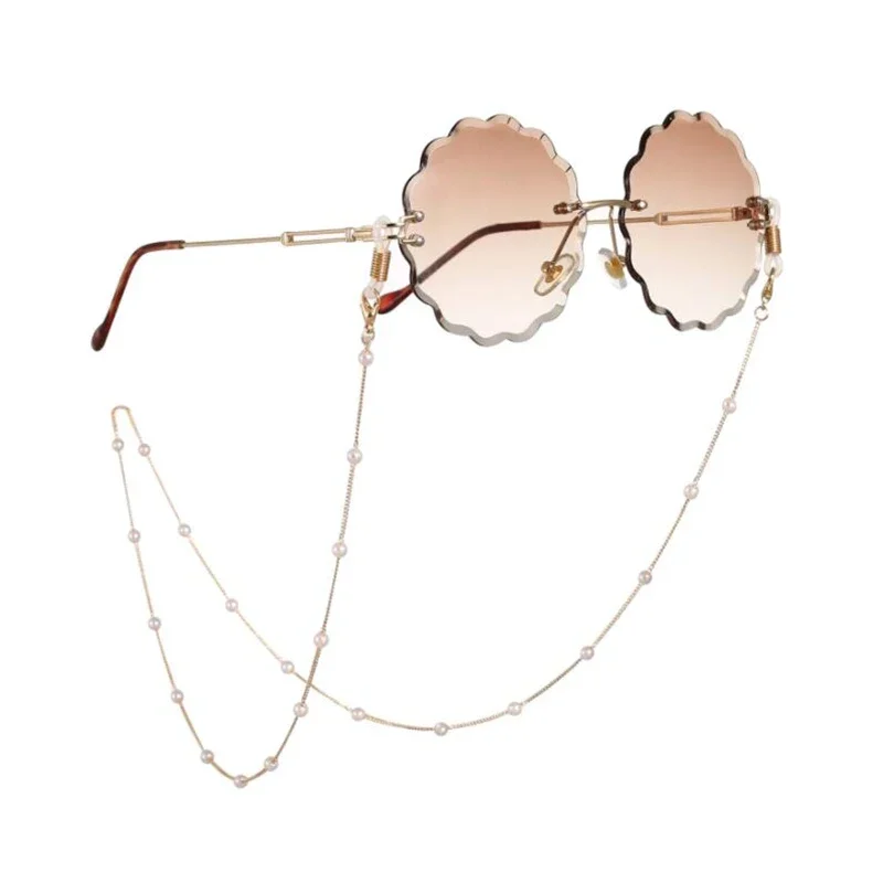 Fashion Glasses Chains Women Eyeglasses Sunglasses Eyewears Cord Holder Neck Strap Rope Chain Lady Pearl Mask Hanging Rope