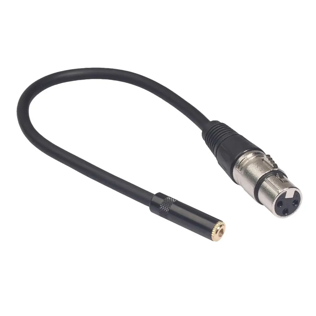 3.5mm Female Stereo to XLR Male Connector Durable Zinc Alloy Shielded Cable for Audio Video Output Devices