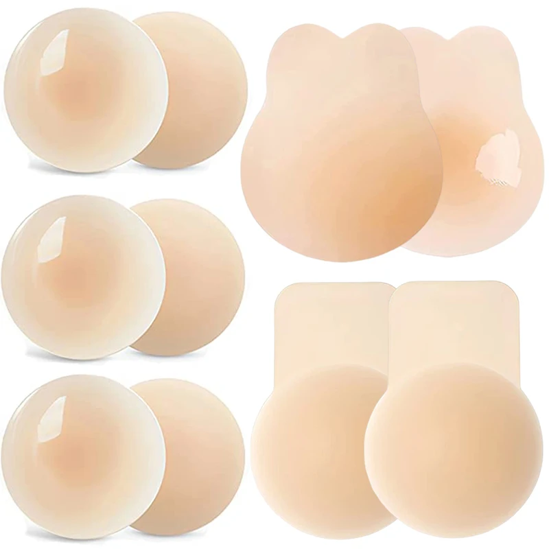 

Added Reusable Women Breast Petals Lift Nipple Cover Invisible Petal Adhesive Backless Stick on Bra Silicone Breast Stickers