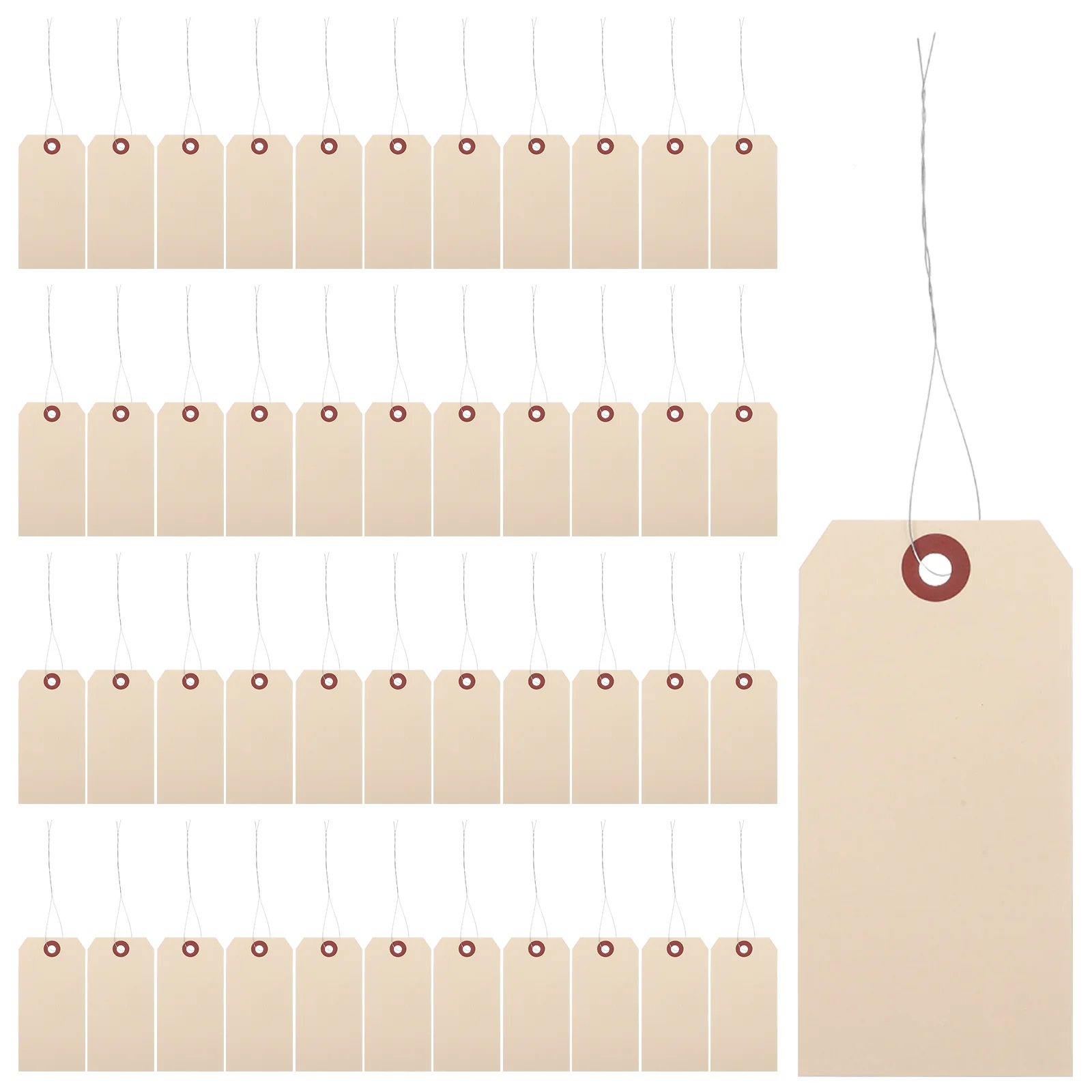 50pcs 배송 유선 태그 마닐라 태그 빈 태그 철 와이어로 포장 태그 포장용 마닐라 태그