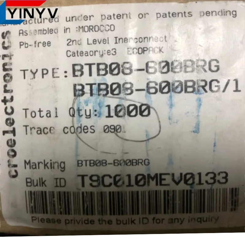 BTB08-600BRG BTB08-600B TO-220 BTB08 Snubberless, 10-50pcs™Original Triacs Nível Lógico, Nível Lógico, Padrão 8 A, 100% Qualidade, Novo
