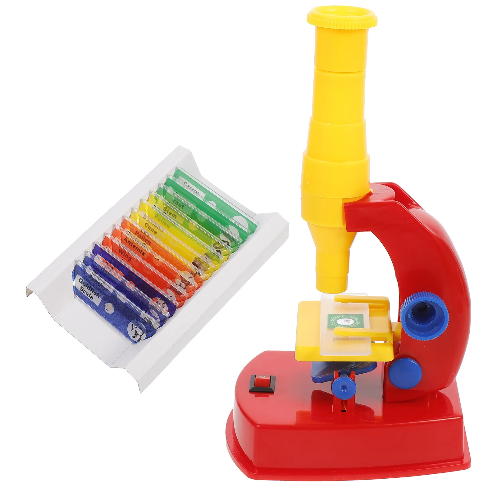 

Vaguelly Kids Microscope 150x Educational Toy for Children Student Science Experiment Plaything Plastic Red Puzzle Set