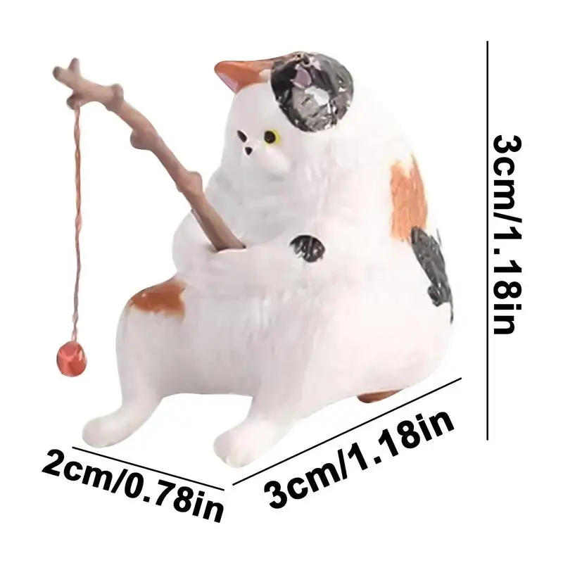Mini Siedzące Koty Wędkarskie Figurka Urocze Koty Statuetka Śliczne Kociak Rzemiosło Kociak Ozdoby Mini Statuetka Kota Dekor Małe Akwarium — zdjęcie 7