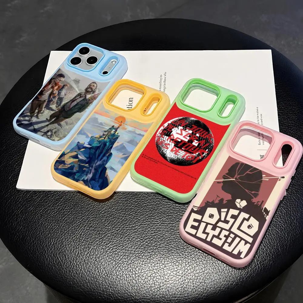 D-Disco Elysium Game Phone Case 2-in-1 Detachable Clear with Card Holder for iPhone 12-17 Soft Multi-Color