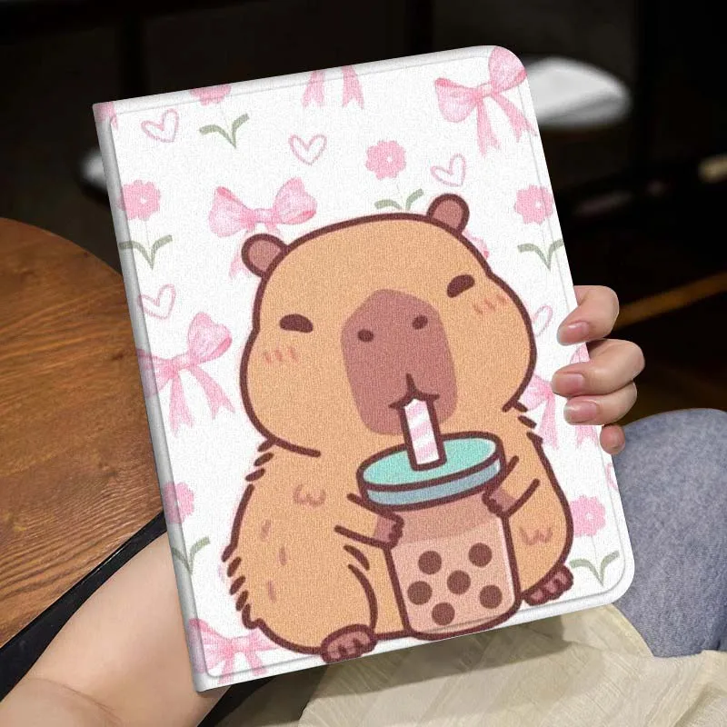 Creative Cute Capybara Love Popular For Huawei MediaPad MatePad Honor Pro V6 9 V8 X9 X 10 13.3 11 Inch Pen Tray Tablet Case