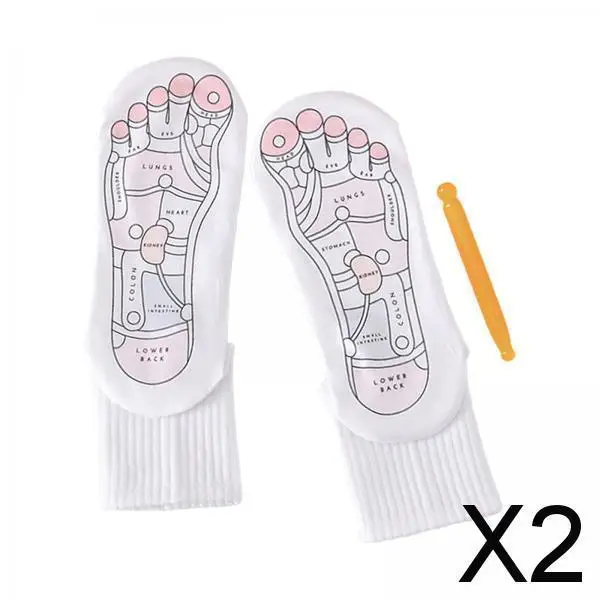 

Reflexology Socks with Point Pen Cotton Material Foot Acupoint Care for Women Family Massage Use