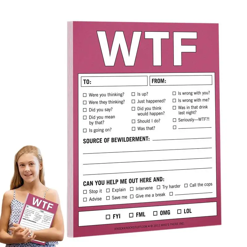 Wtf Notes Checklist Nifty Note Checklist Memo Pad Funny 50pcs Notes Daily Planner To Do List Notepad Notes Wtf Notes Checklist