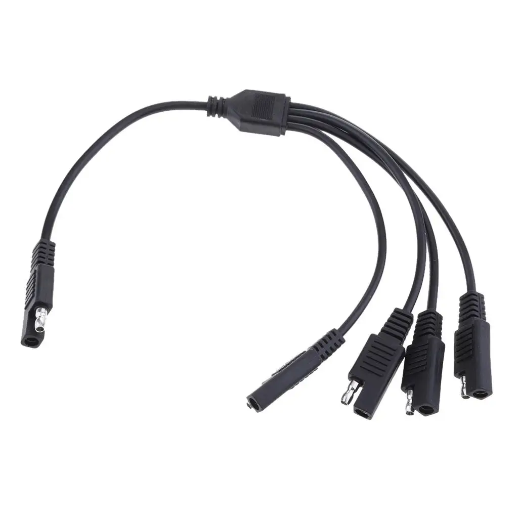 SAE Adapter Cable 1 to 4 Harness Pure Copper Injection Molded Power Cable for Solar Panel and Automotive Battery Use