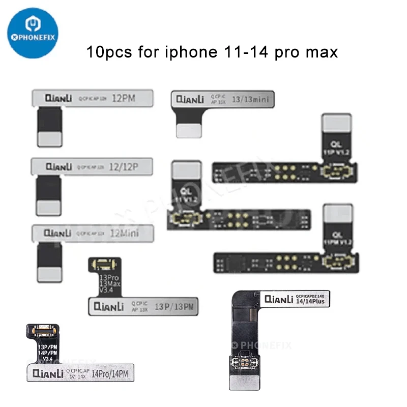 Imagem -02 - Qianli Icopy Plus Apollo Copy Power Mega-idea Clone Dz03 Battery Flex para Iphone 11 12 13 14 Pro Max Tag Tail on Battery Board Reparo Programador Tela Bateria Face id Reparo Função True Tone