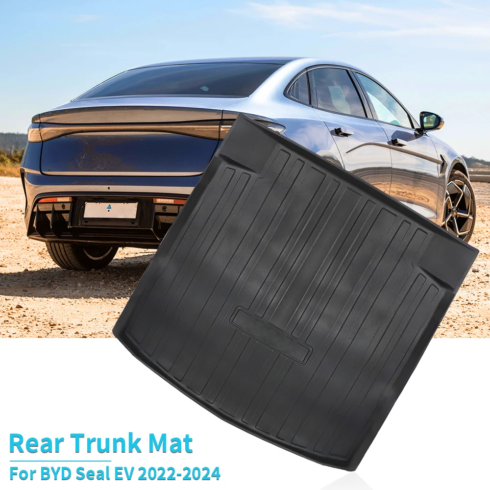 Car Rear Trunk Cargo Mat For BYD Seal Atto 4 EV 2022-2024 Tailored Boot Liner Tray Sheet Carpet Mud Protector Waterproof