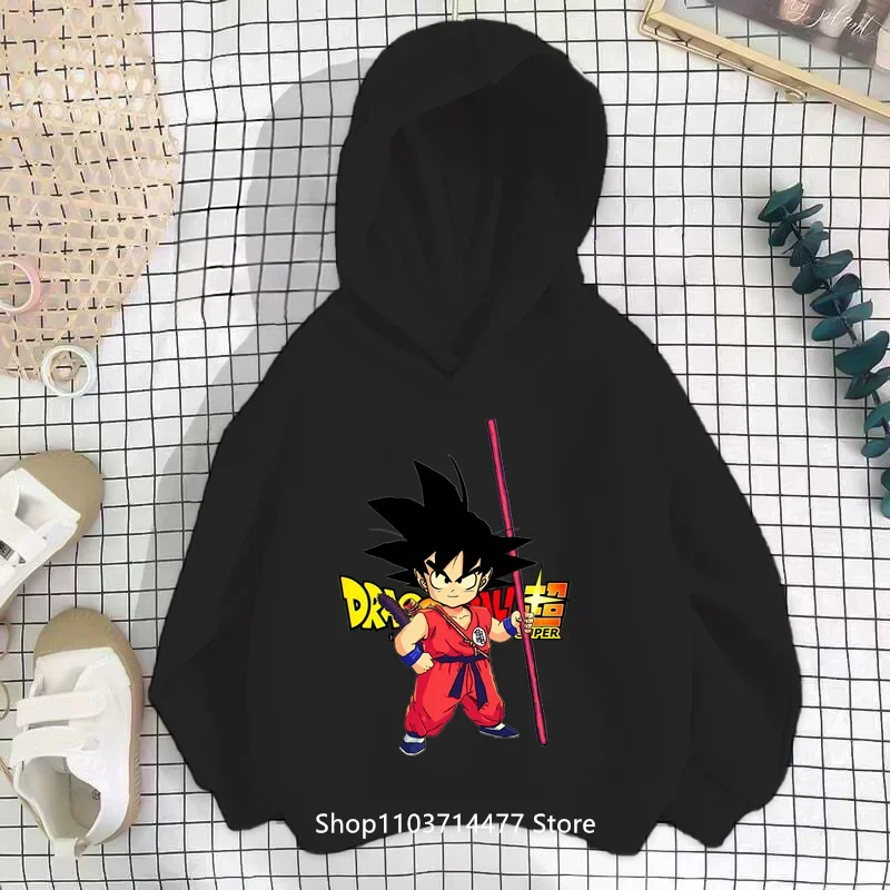 Chłopcy Japonia Anime Dragon Ball Z Goku Cartoon Anime Bluzy Dzieci Ubrania Nastoletnie Topy Dzieci Goku Hip Hop Bluzy