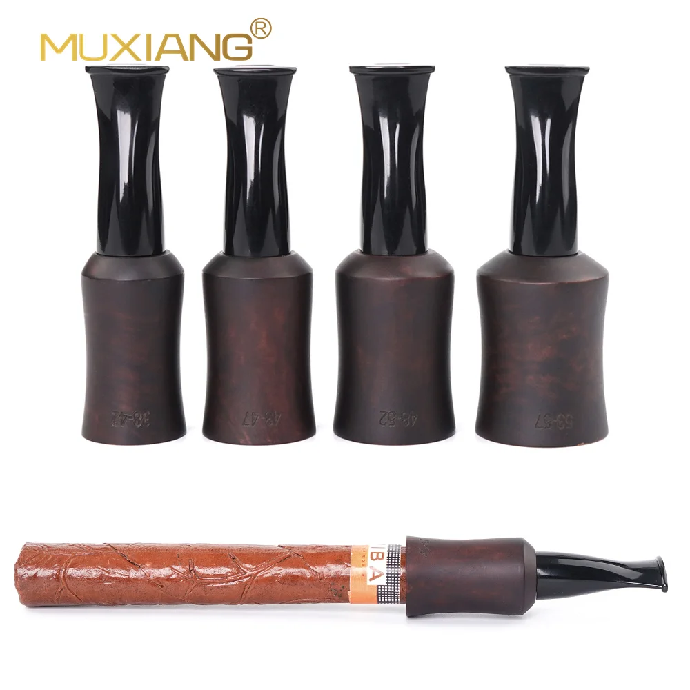 MUXIANG 1pc briar wood cigar mouthpiece, extended cigar handle,  for 15-17mm 17-19mm 19-21mm 21-23mm solid wood cigar accessory