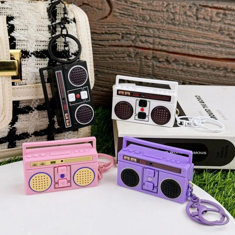 Retro Dollhouse Miniature Radio Recorder With Recording And Playback Function Toy Dollhouse Funny Pendant Ornament Keychain
