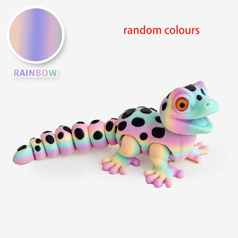 Nieuwe 3D Afdrukken Gekko Figuren Model Multi-joint Beweegbare Simulatie Ogen Voor Woonaccessoires Kids Gift Woonkamer Decoratie