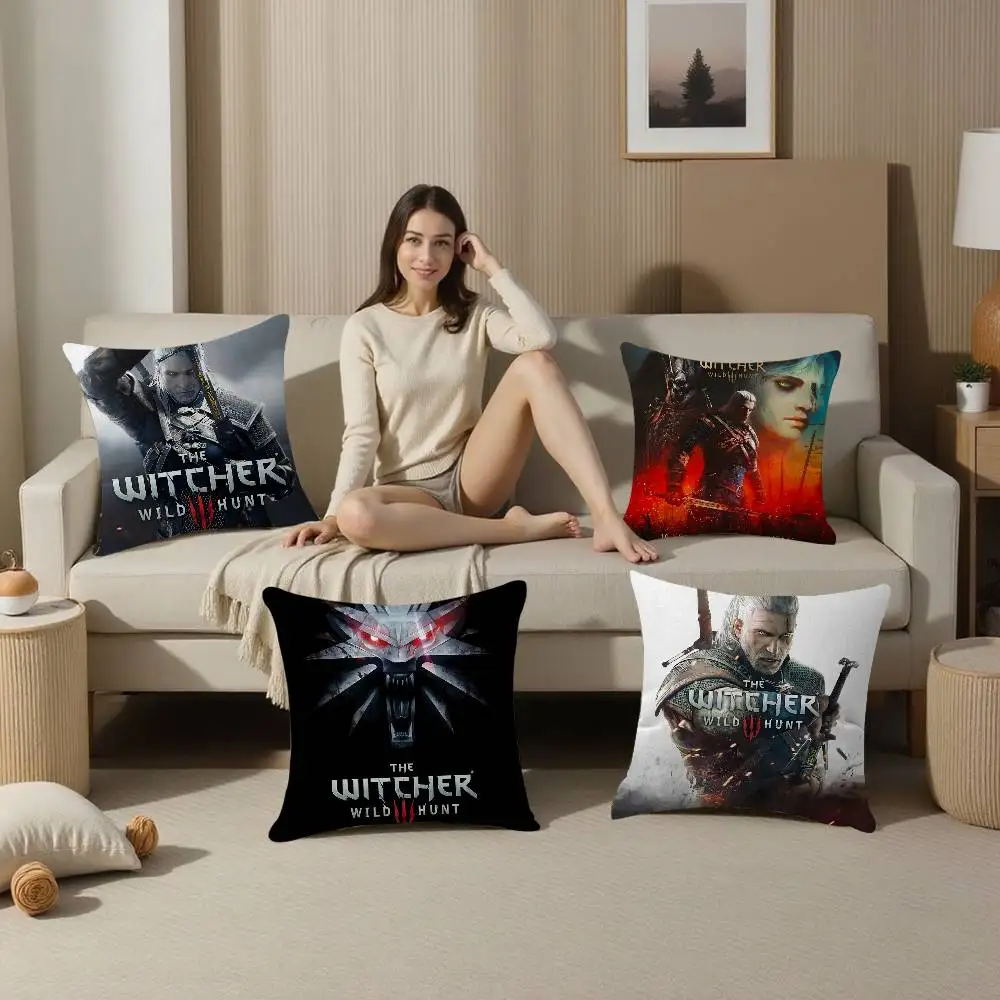T-The-Witcher Dark-Fantasy Cushion Cover Car Throw Pillow Case For Sofa Car Christmas Gift 40x40cm 45x45cm