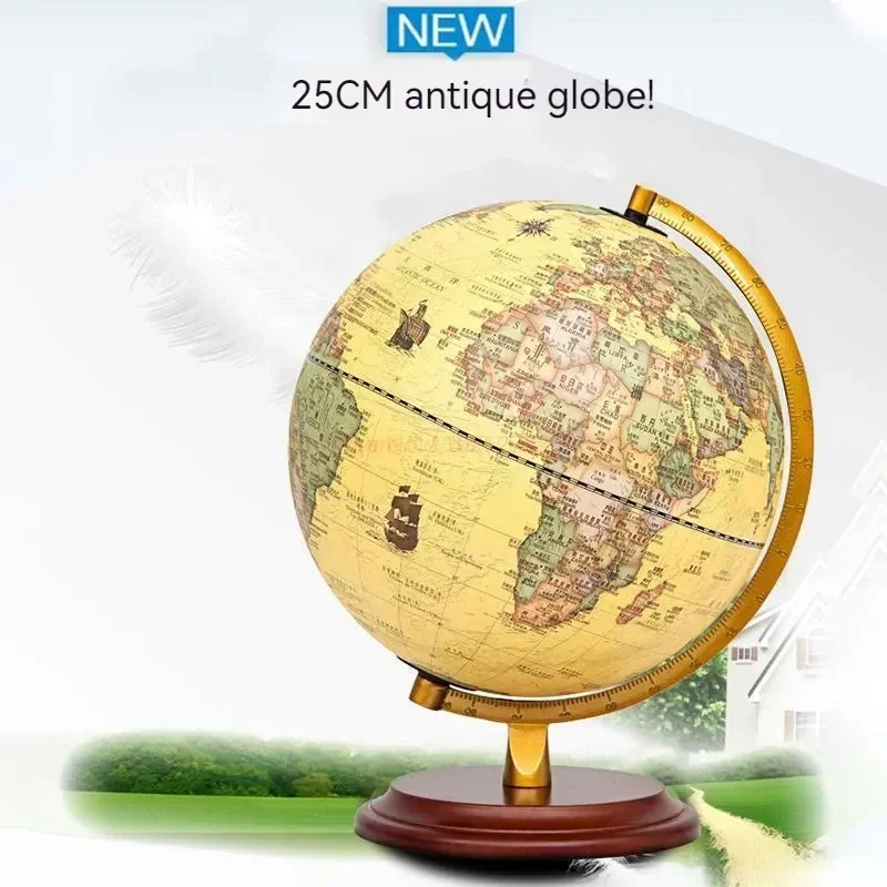 20/25cm Retro Led World Earth Globe Map 360 Degree Rotating World Geography Map All In English Desk Decoration Table Lamp