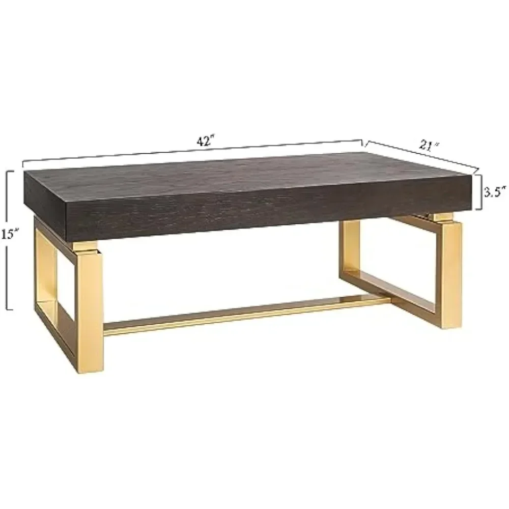 Marmeren Salontafel Nordic 42 "L Service Tafels Bassen Moderne Boerderij Rechthoek Houten Tafelblad Met Gouden Poten Mesa Laterale Coffe