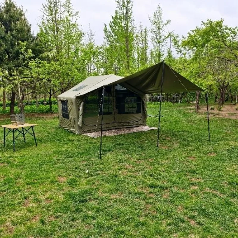 

Надувная палатка-тент площадью 7,5 кв.м. из ткани Оксфорд, ветрозащитная, водонепроницаемая, для кемпинга на открытом воздухе, с большим пространством, портативная
