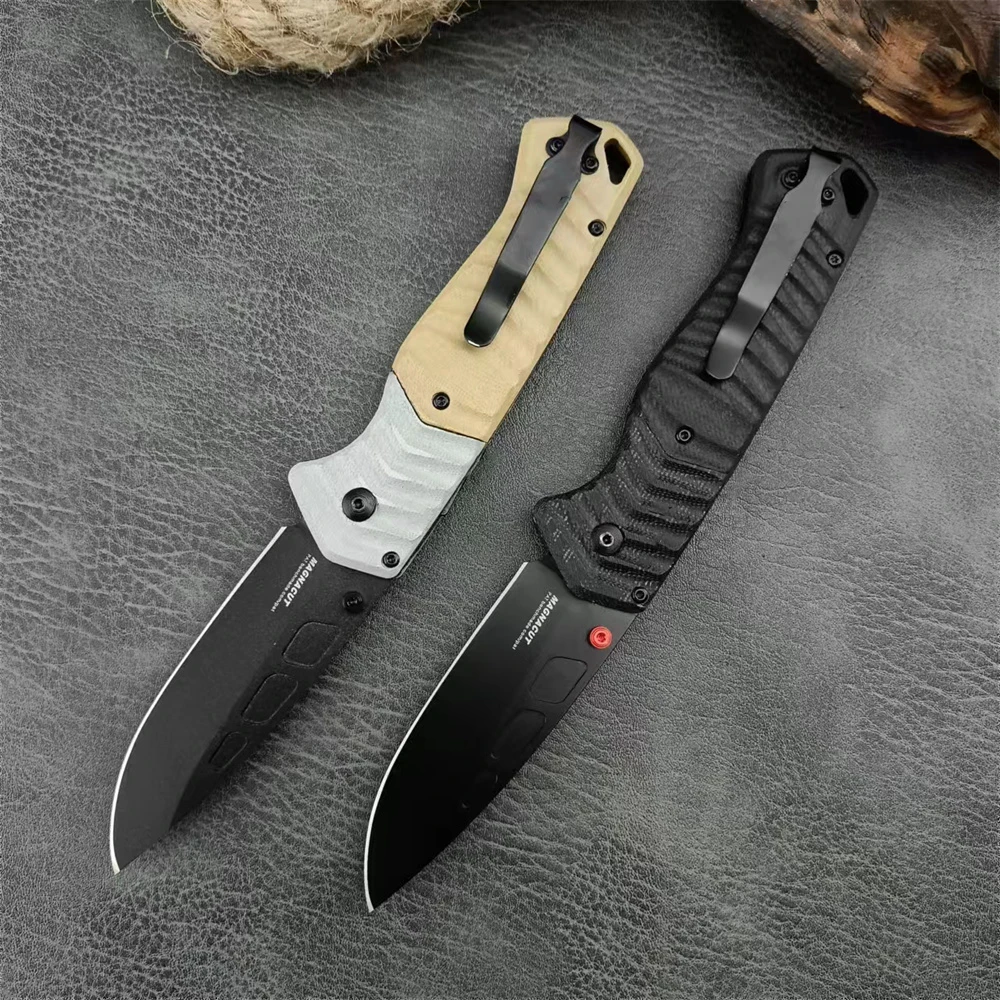 Portable BM 593BK-01 PSK Personal Tactical Folding Knife D2 Cerakote Drop Point Blade G10 Handle Camping Hunting Outdoor Tool