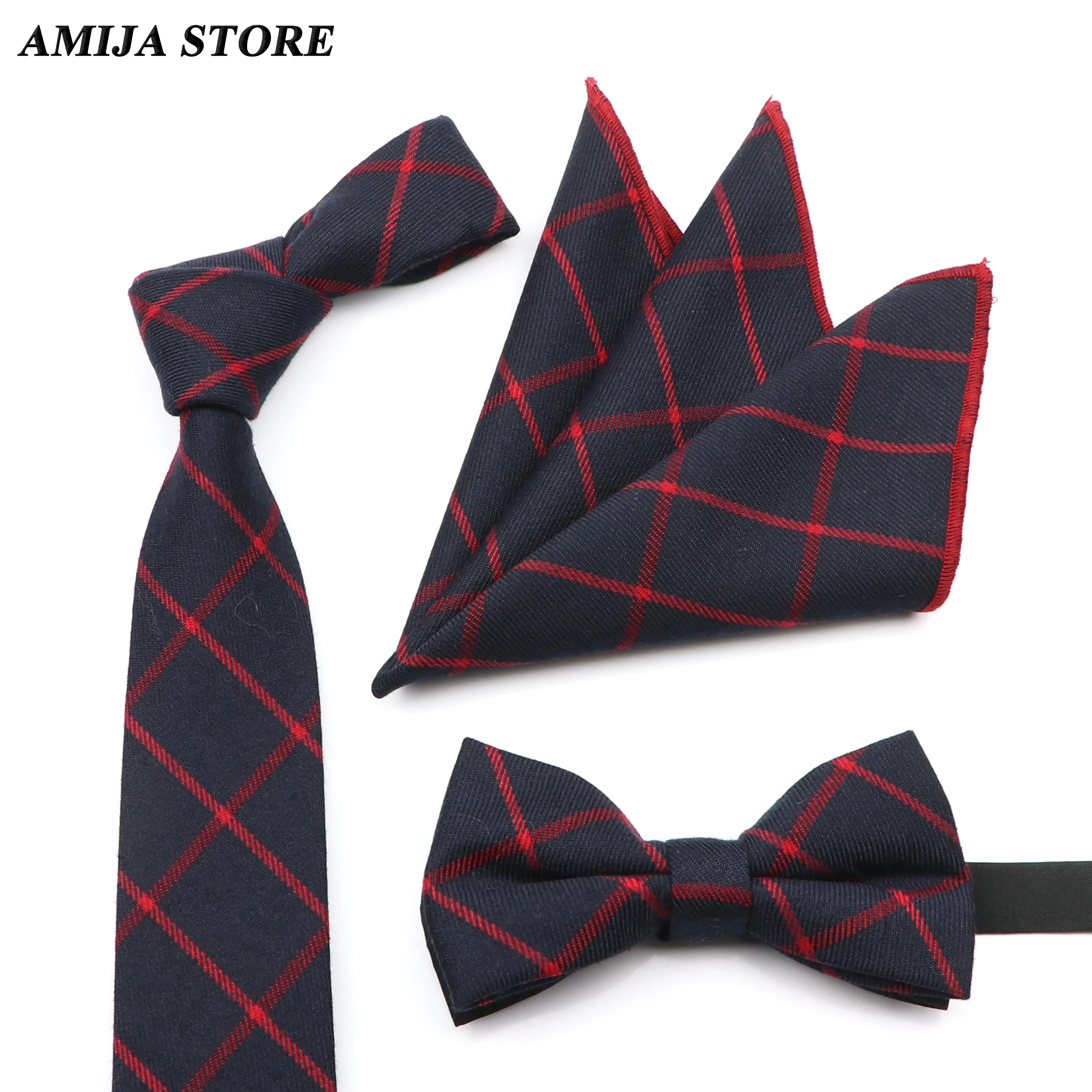 

Fashion Cotton Cravat Tie Set Bowtie Wedding Plaid Neck Gift For Party Jacquard Woven Accessoires Bowknot For Men Daily Wear