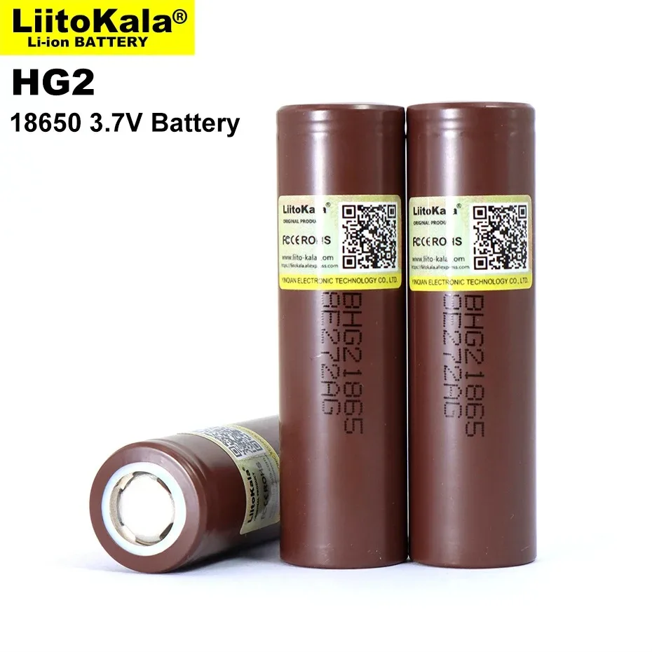 New Liitokala 18650 Battery HG2 3000mAh 3.6V Lithium Continuous Discharge 20A Dedicated Electronic Power Battery