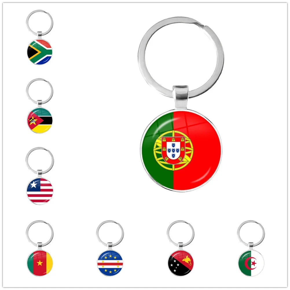 South Africa,Mozambique,Liberia,Cameroon,Cape Verde,Papua New Guinea,Algeria,Belgium,Portugal National Flag Keychains For Gift