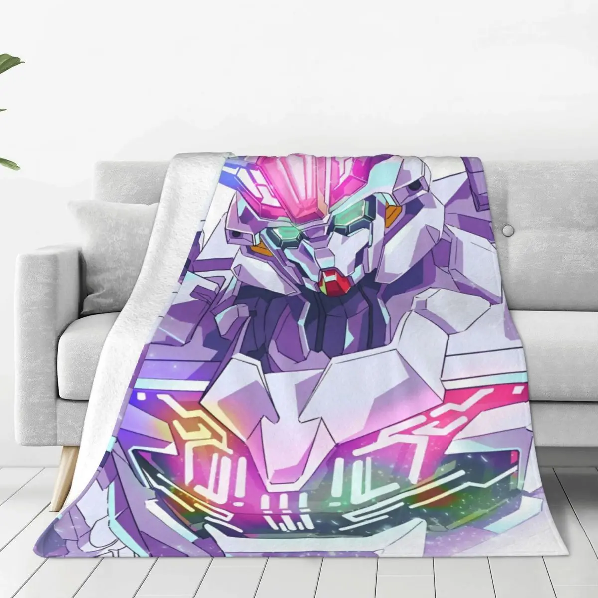 Gundam Flannel Blanket Super Soft Bedding Throws for Couch Chair Travel Office Comfortable Bedspread Sofa Bed Cover