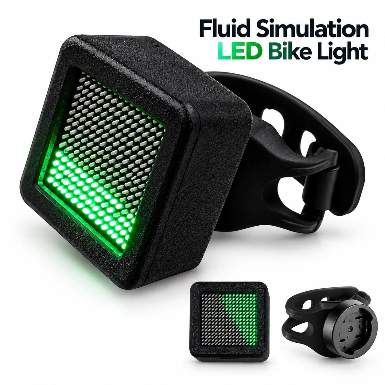 LED Bike Tail Light Fluid Simulation Rear Light Shake Sensor Tilt Control Rechargeable Cycling Safety Seatpost Mount