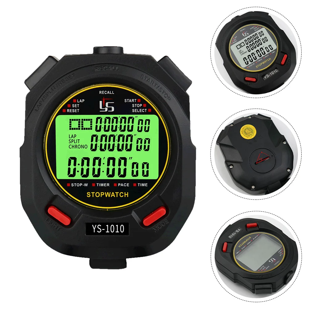 Timer Stopwatch Electronic Training Game Stopwatches Sports Multi-function Referee Black Professional