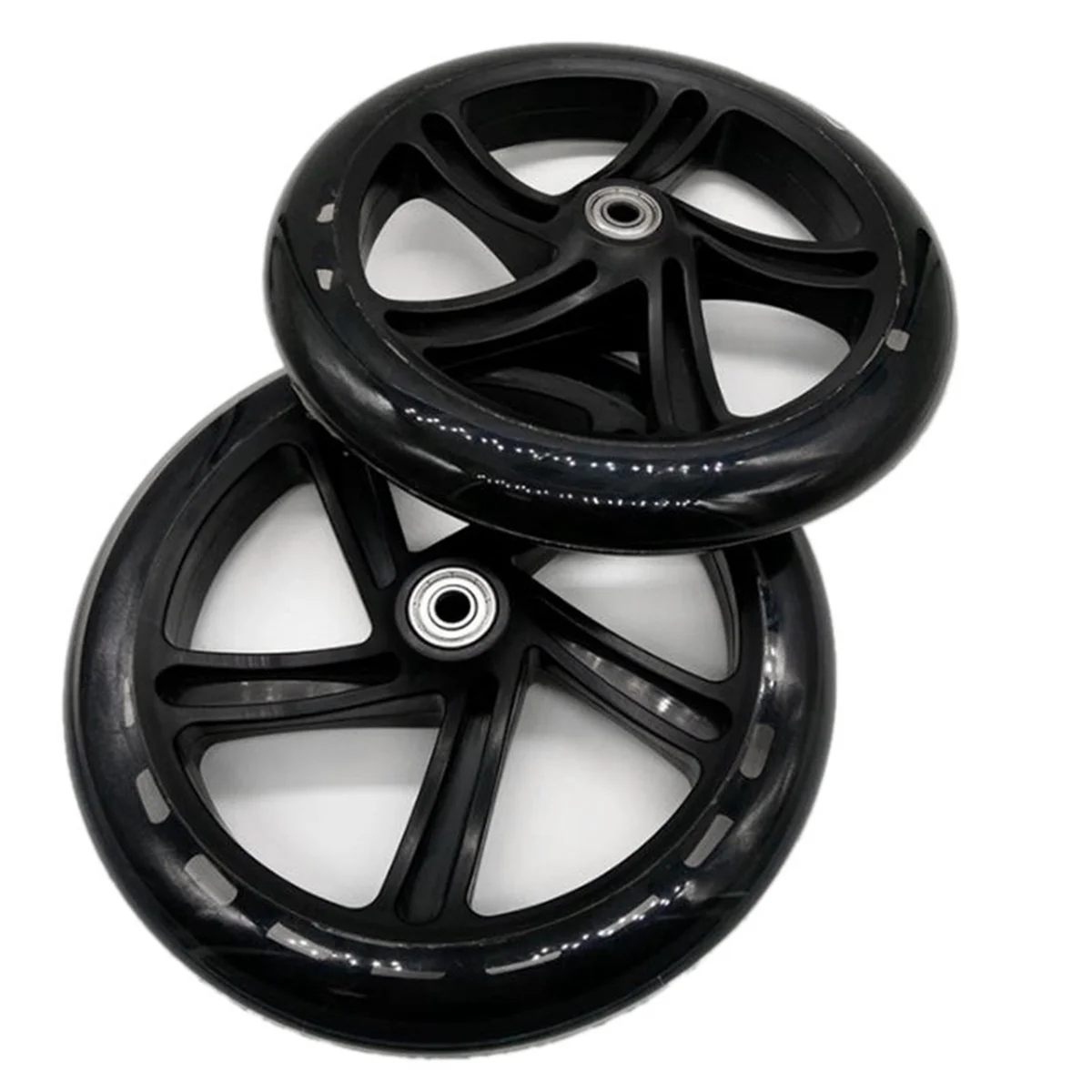 

2 Pieces Scooter Wheel 200 mm PU Material Wheel Thickness 30 mm ABEC-7 Bearing Scooter Accessories,Transparent Black