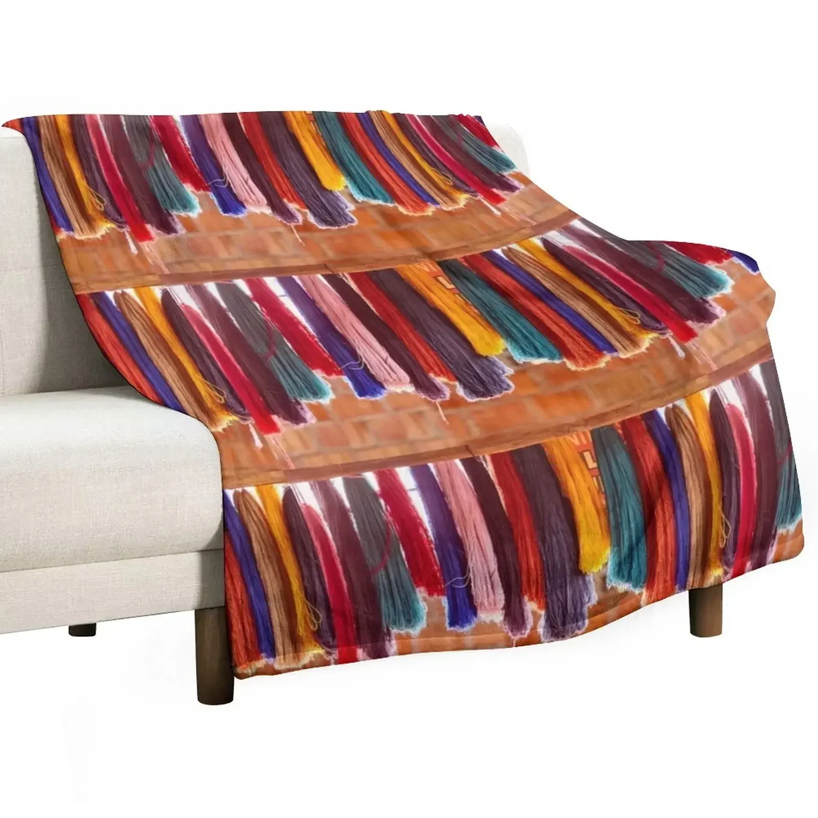 

PERUVIAN COLORS Throw Blanket Elegant Warm Throw Blanket for Hotel Home