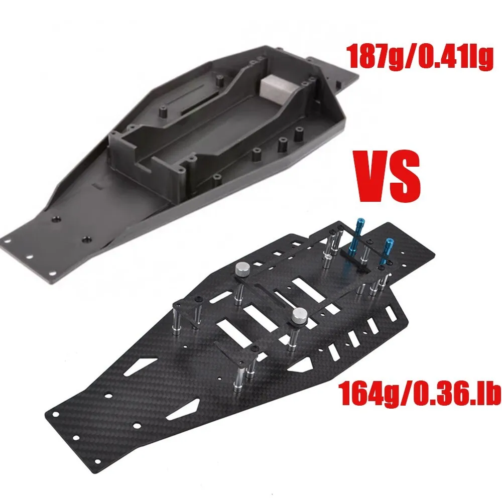 Chasis inferior de carbono para 1/10 Traxxas Bandit VXL Rustler VXL Bandit Rustler 2WD