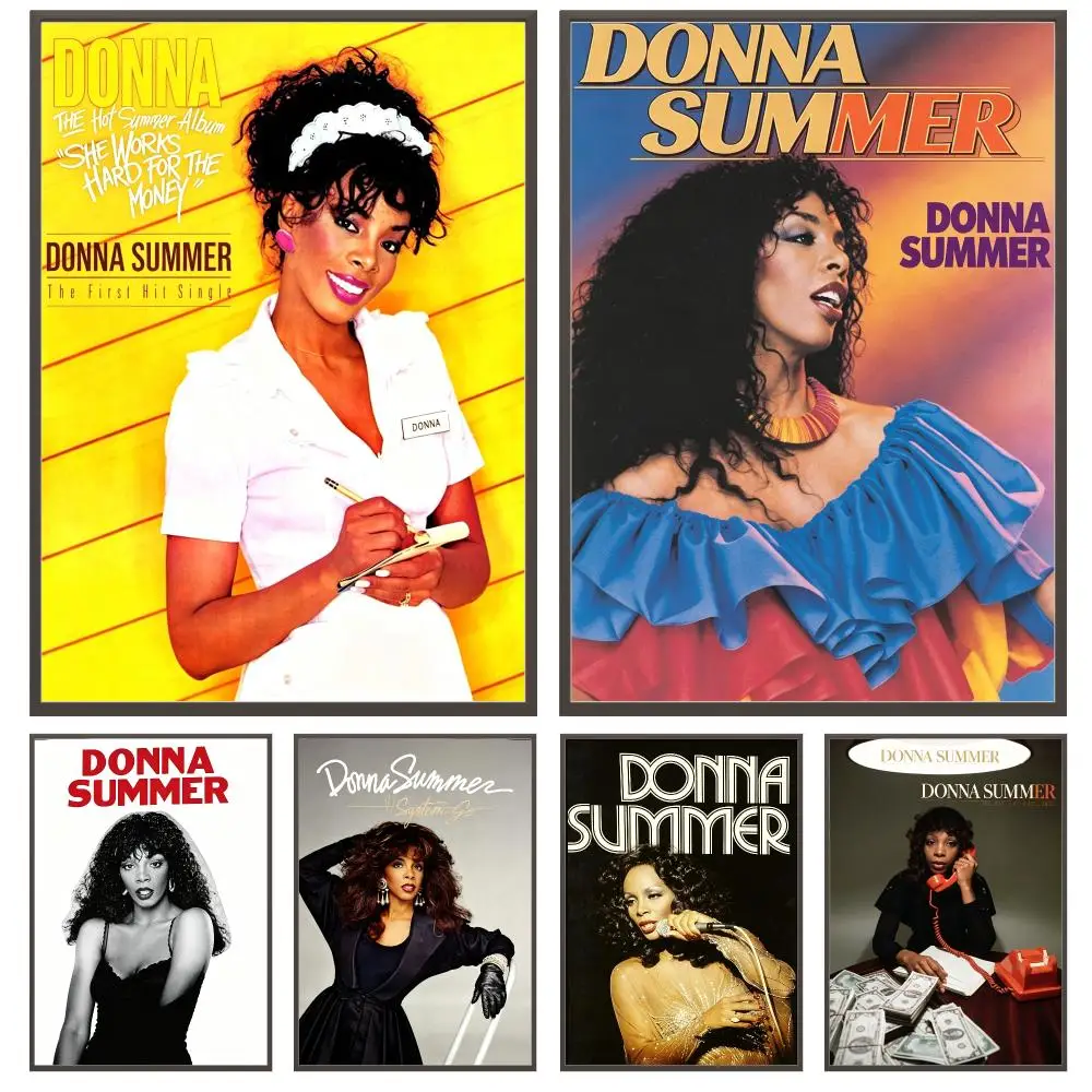 music Donna Summer Poster Poster HD Waterproof Self Adhesive Wall Art Print Decor for Bedroom Living Room Gift
