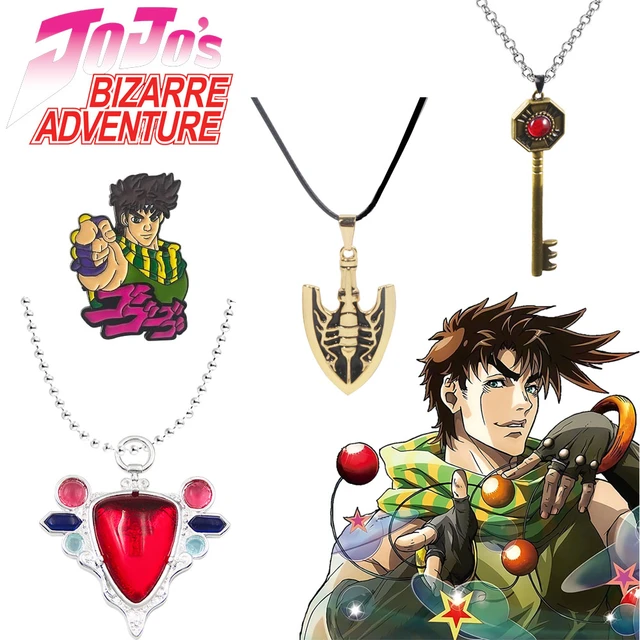 Anime JoJos Bizarre Adventure Necklace Red Stone of Aja Necklace Pendant Joseph Joestar Cosplay Prop Chain Choker Accessories AliExpress 26