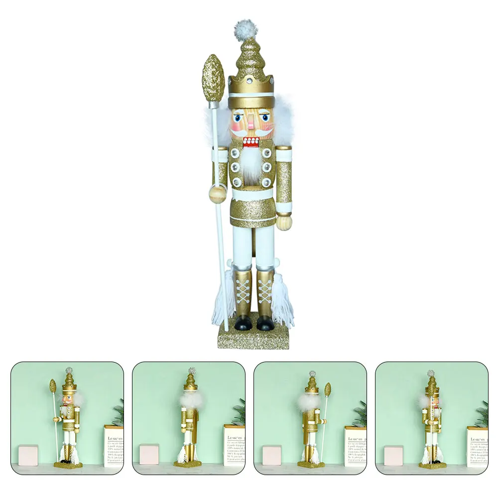 

Creative Wooden Nutcracker Xmas Decor Desktop Ornament Gift For Home Office Festival Wood Nutcrackers Craft Xmas Party Supplies