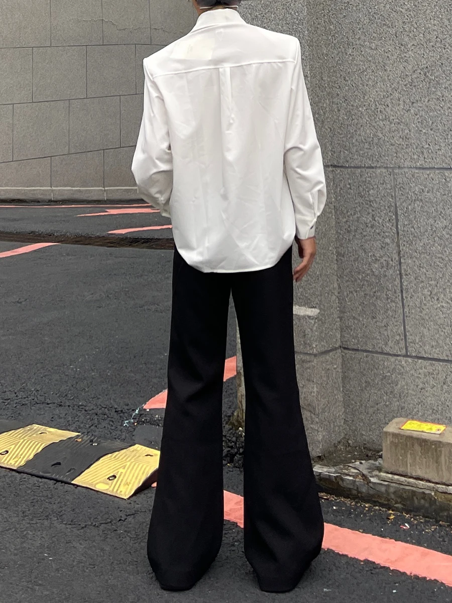 Korean Version of High-end Rivet Design Black Suit Pants Men's Fashion Trend Loose and Versatile Casual Trousers