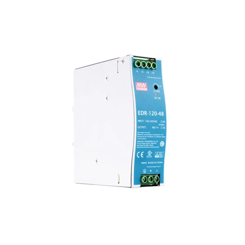 Imagem -05 - Média Well-edr75 120 150 Séries Meanwell 12v 24v 48v dc 75w 120w 150w Saída Única Din Rail Industrial Fonte de Alimentação