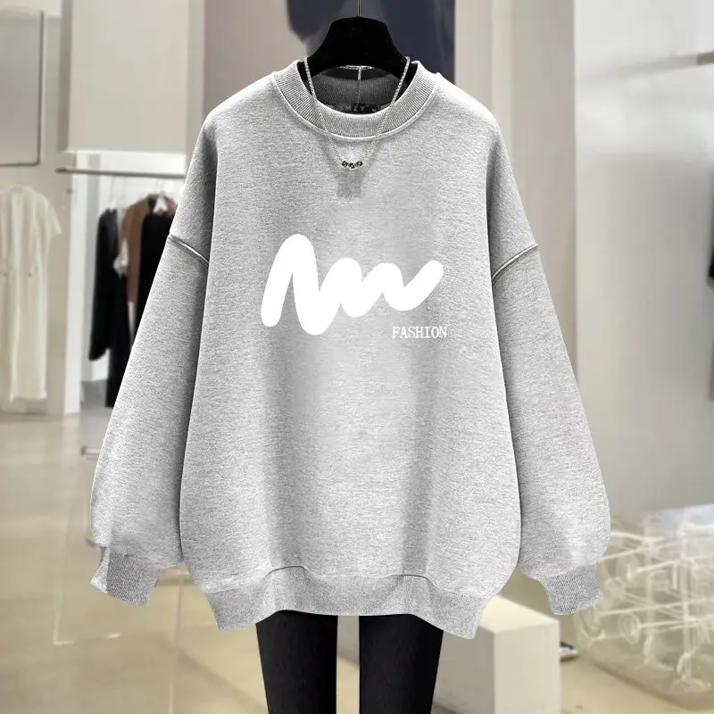 Autumn Winter Women Clothing Cartoon Printed Sweatshirts Fashion Y2K O-neck Long Sleeve Pullovers Vintage Casual Loose Hoodies