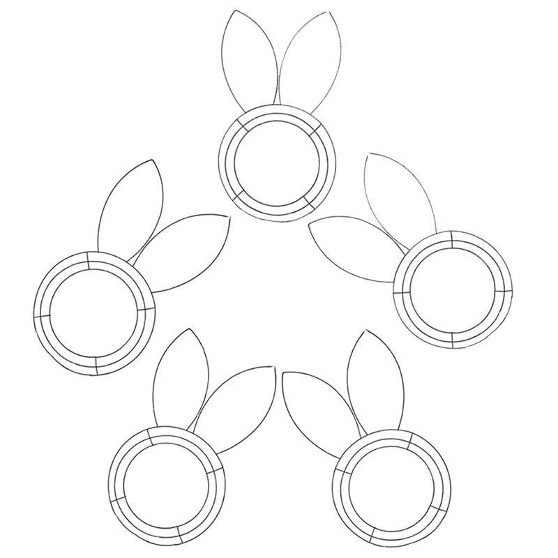 

ABNO-Metal Frame Linear Easter Flower Garden Tinsel Easter DIY Craft Holiday Hanging Ornaments