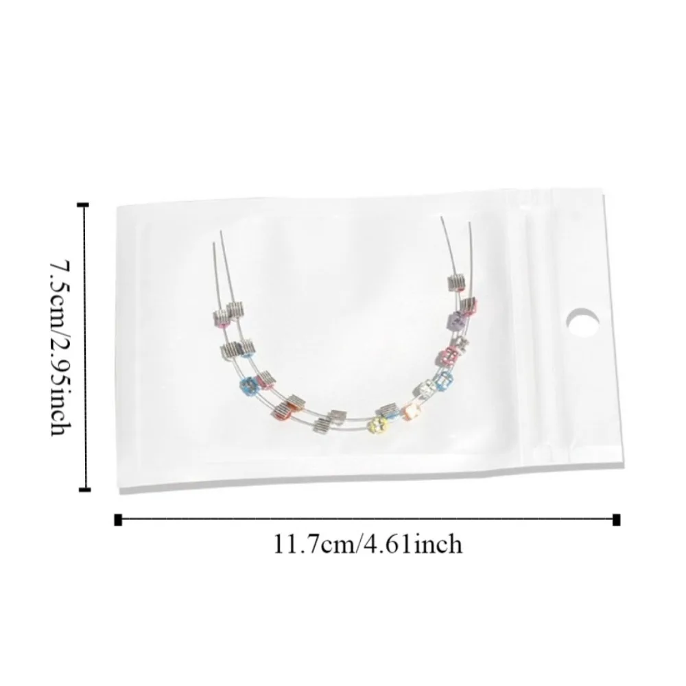1 Pair Colorful Temporary Tooth Decoration Dental Decorations with Metal Wires Orthodontic Ligature Ties Braces Fake Brackets