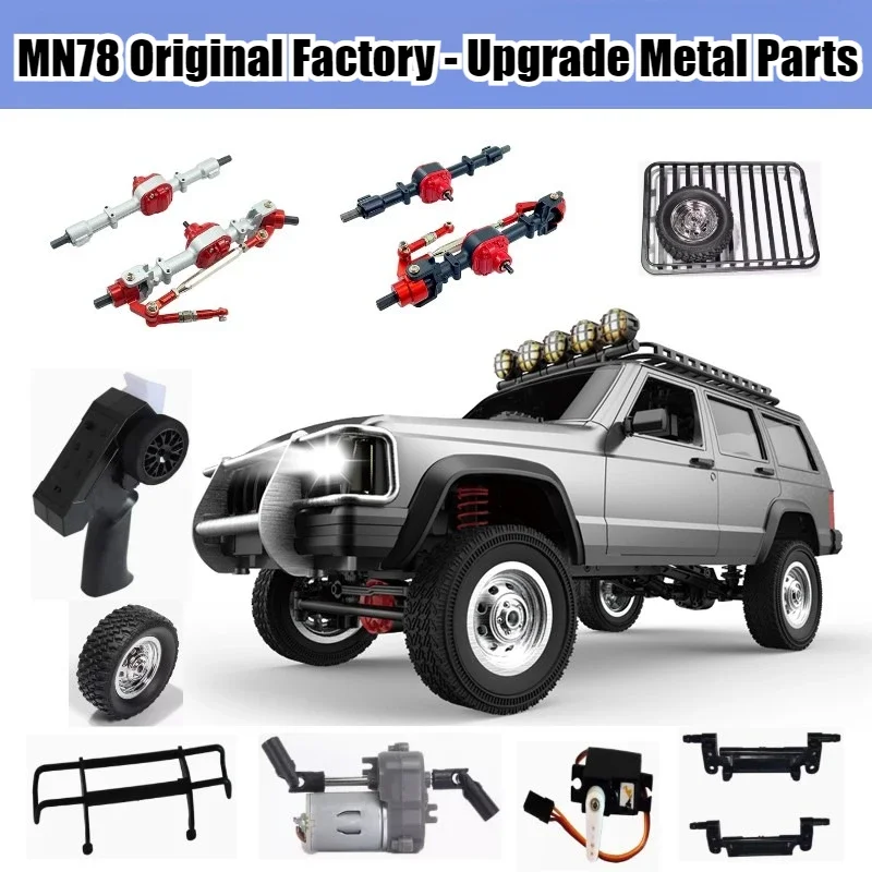 MN MN78 RC Car Original Parts Steering Gear Remote Control 280 Wave Box Axle Metal Drive Shaft Mounted Tires Motor Luggage Rack